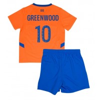 Camiseta Olympique de Marseille Mason Greenwood #10 Tercera Equipación Replica 2024-25 para niños mangas cortas (+ Pantalones cortos)